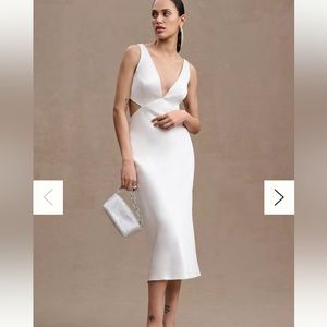 NWT - Sachin & Babi Sierra V-Neck Cutout Satin Midi Dress